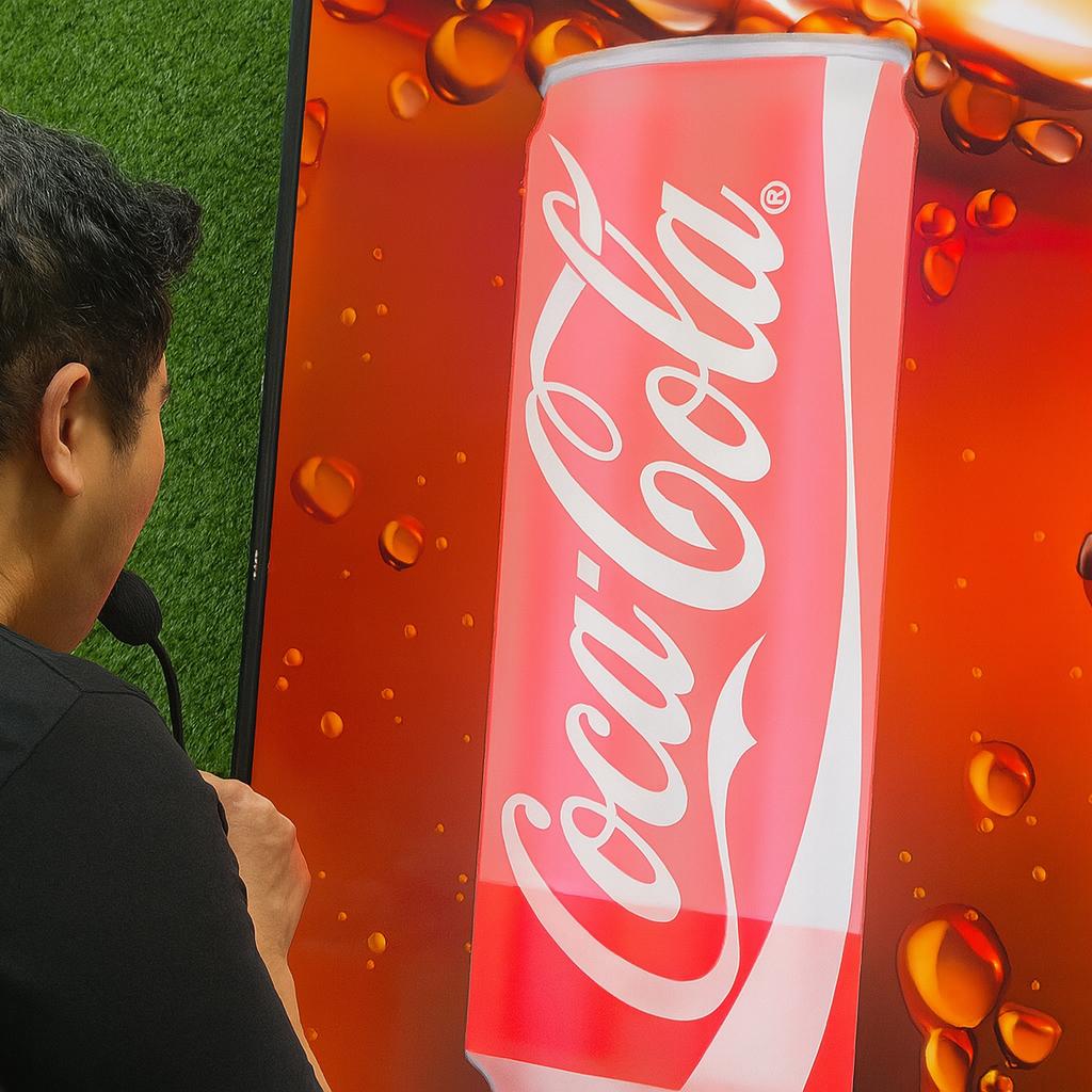 people playing the Interactive Scream Game at an event in Dubai, cheering and shouting to control to win the game